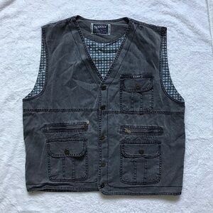 Vintage Kanik blue grey fisherman vest